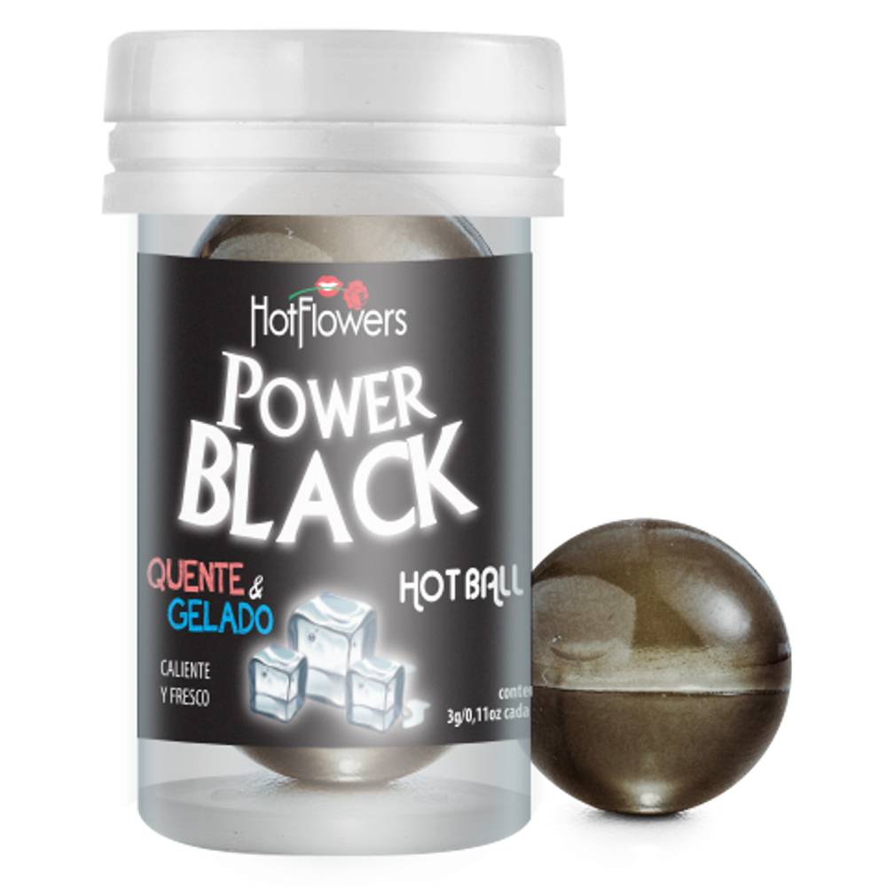 Лубрикант POWER BLACK в виде 2-х шариков с охлаждающе-разогревающим эффектом