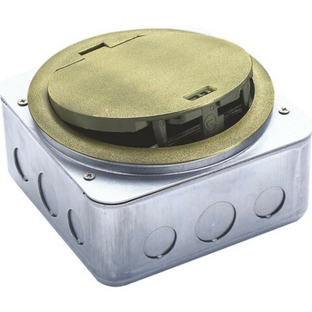 Donel Лючок в пол 4 мод. (2 мод. 45х45 мм.), античная латунь, круглый, металл, IP65, (с уст. набором