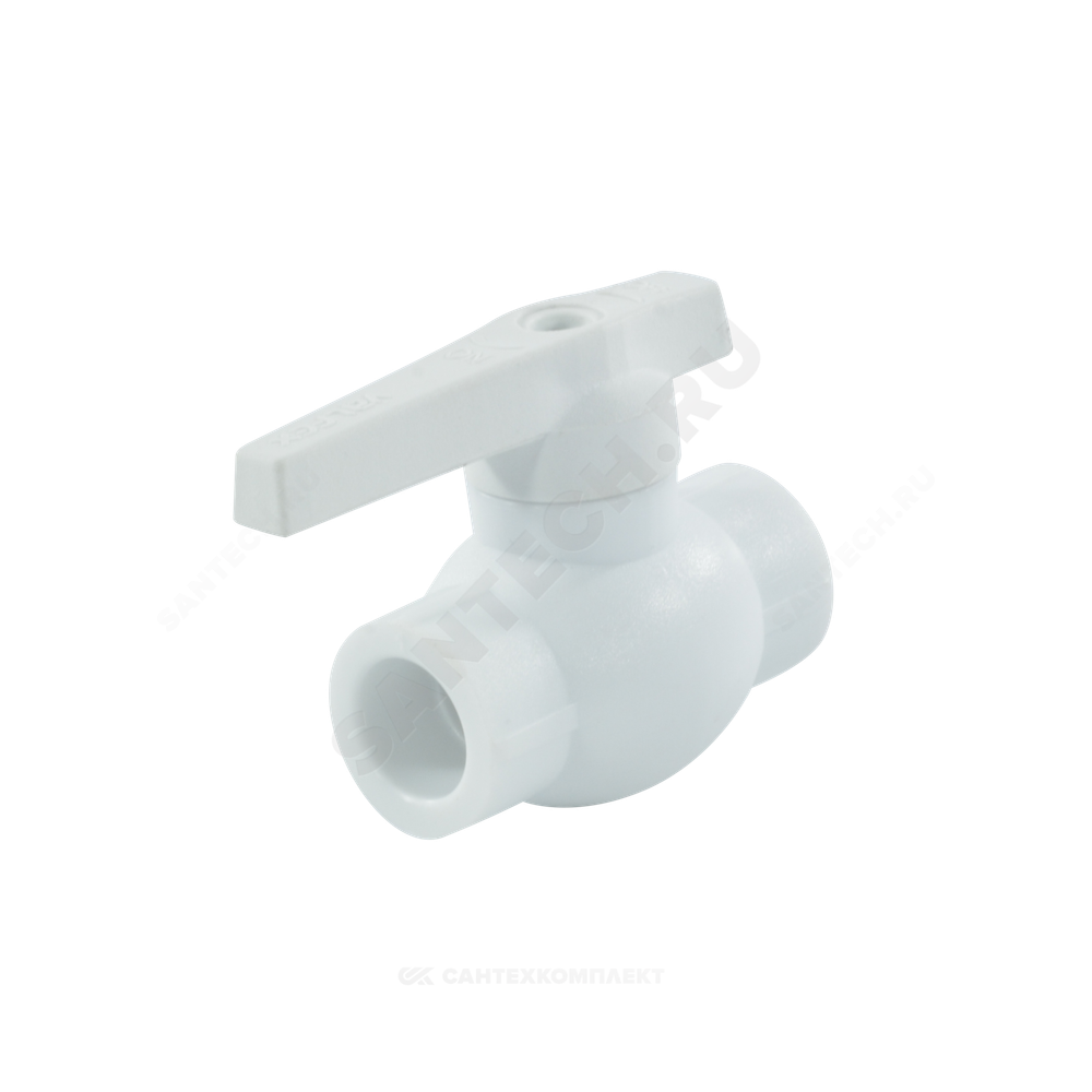 Кран шаровой PP-R белый Дн 40 внутренняя пайка VALFEX 10144040