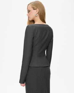 Блуза из костюмной ткани с длинными рукавами