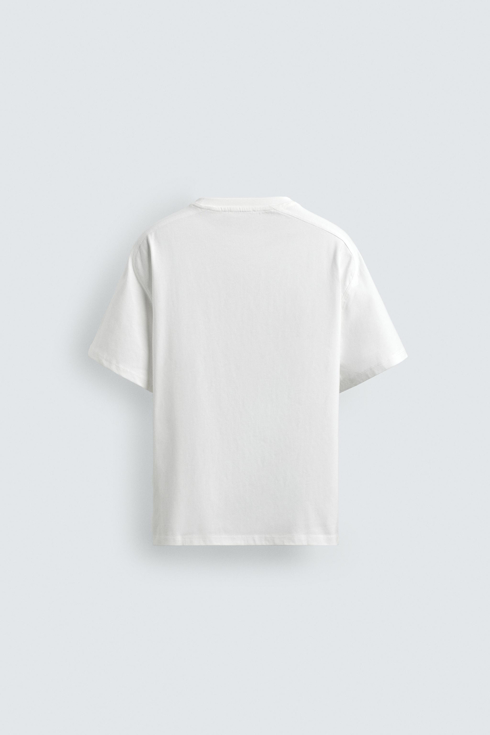 ZARA ФУТБОЛКА RELAXED FIT СО ШВАМИ, БЕЛЫЙ