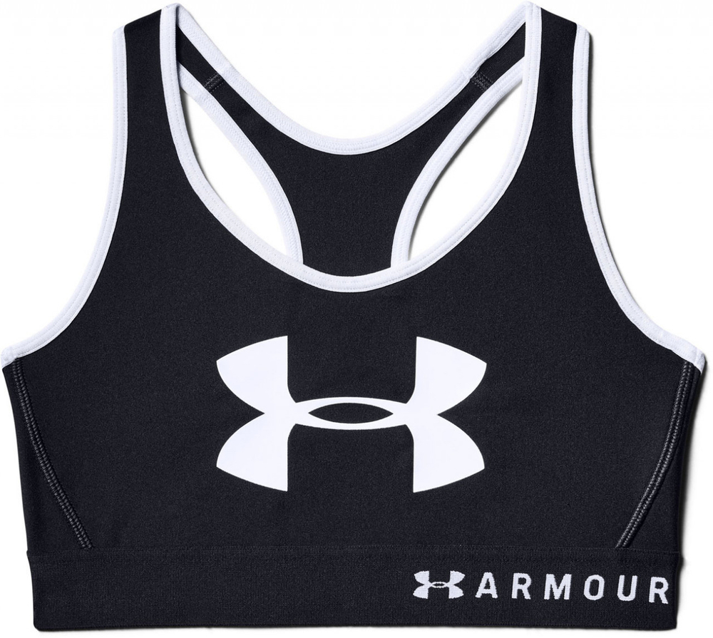 ТОП теннисный Under Armour Women's Armour Mid Keyhole Graphic Sports Bra - черный