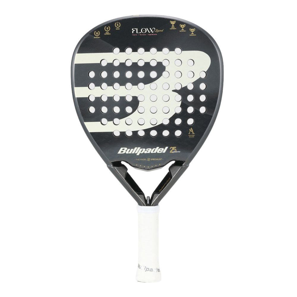 Ракетка для падела BULLPADEL Flow Legend, 494405, для профессионалов, стекловолокно,черно-белый
