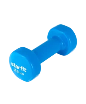 Гантель виниловая STARFIT DB-101 2,5 кг синий