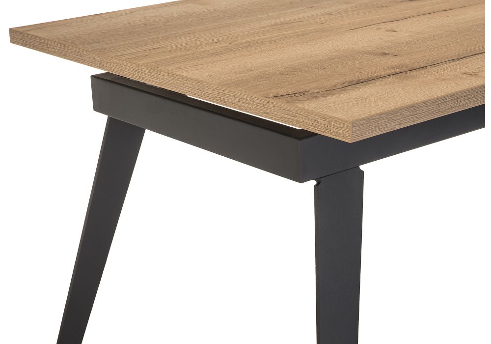 Стол Кхал 140(180)х80х78 галифакс графит / натуральный