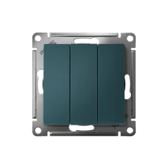 Выключатель 3-кл. СП AtlasDesign 10А IP20 (сх. 1+1+1) 10AX механизм изумруд SE ATN000831
