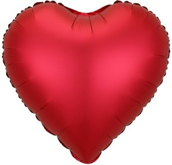 К 9'' Мини-сердце Красный Сатин