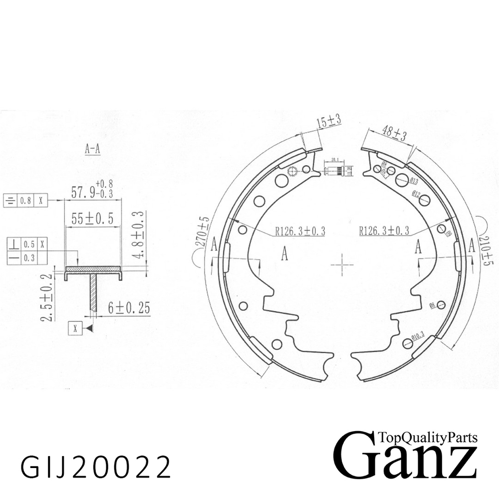 Колодки тормозные задние барабанные УАЗ - 3151 3160 469 GANZ GIJ20022