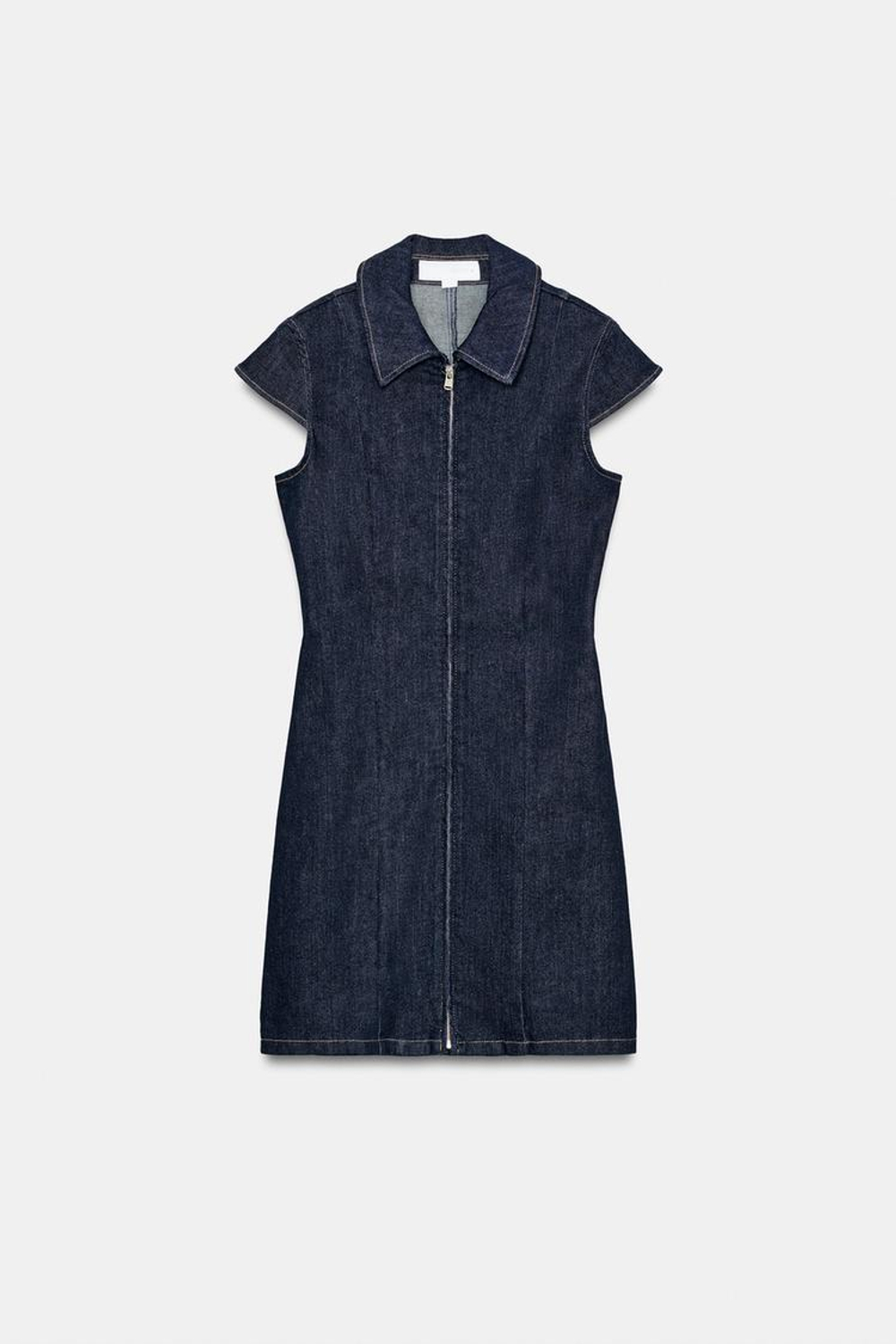 ZARA КОРОТКОЕ ДЖИНСОВОЕ ПЛАТЬЕ TRF, ТЕМНЫЙ ИНДИГО