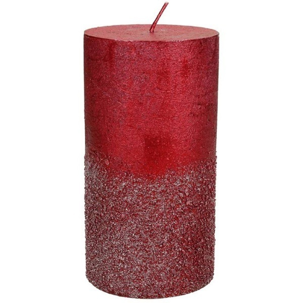 Свеча красная с блёстками М [Арт. XET-3445]