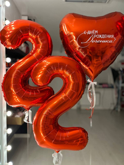 Красные воздушные шары, цифра 22 №2624