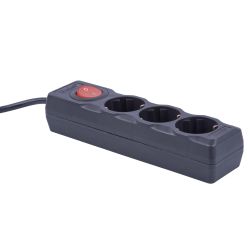 S-GCU3-7B BLACK Удлинитель серии Ultra. шнур 7м.. 3 гнезда. 16A. с-з. Черный. TM Uniel
