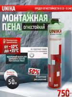 Монтажная пена UNIKA ОГНЕСТОЙКАЯ 750 мл