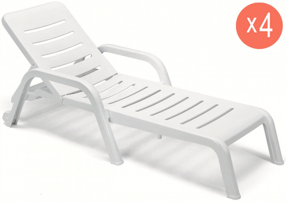 Шезлонг-лежак пластиковый SCAB GIARDINO Casablanca Sun-bed, белый