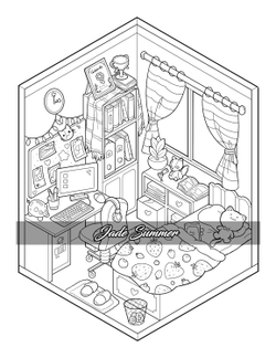 Tiny Rooms: Cute Coloring Book