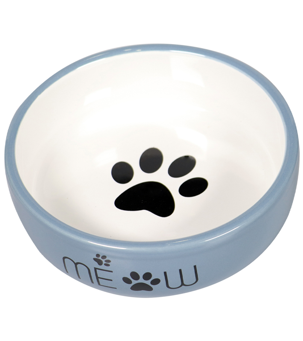 Mr.Kranch Миска керамическая для кошек MEOW 380 мл, синяя