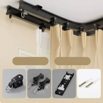 Тихий изогнутый карниз для штор с бегунками