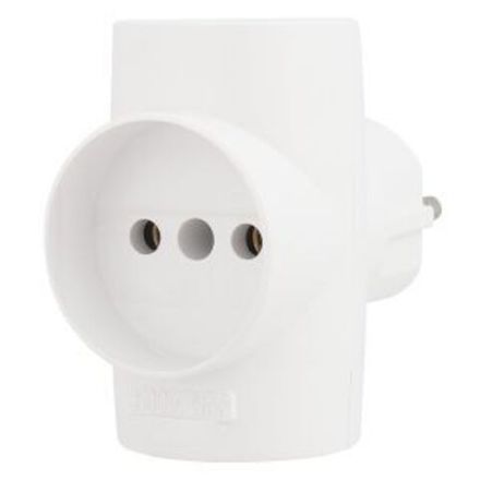 Тройник электрический 10А б/з белый REXANT