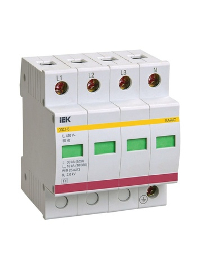 Ограничитель перенапряжения ОПС1-B 4P KARAT IEK MOP20-4-B