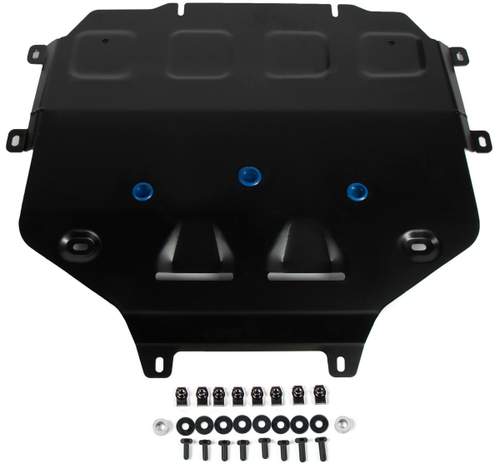 Защита КПП Rival (черная) для Lamborghini Urus (V - 4.0T) 2017-н.в. (устанавл-ся совместно с 333.2904.1), штампованная, алюминий 4 мм, с крепежом, 333.2905.1