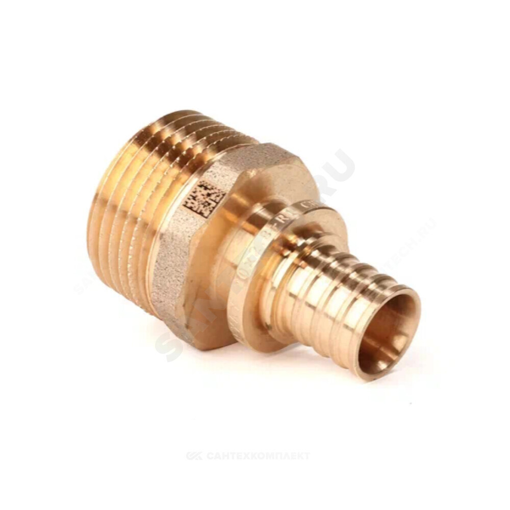 Муфта для PE-X труб аксиальная бронза Дн 25х3/4" НР RX+ Рехау 14563183001