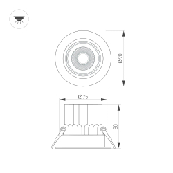Светильник MS-VORTEX-BUILT-R90-12W Day4000 (WH-WH, 20 deg, 230V) (Arlight, IP20 Металл, 5 лет) 057759