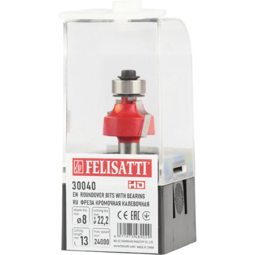 Фреза кромочная калевочная FELISATTI 22.2х13мм R4.8 хвостовик 8мм   30040