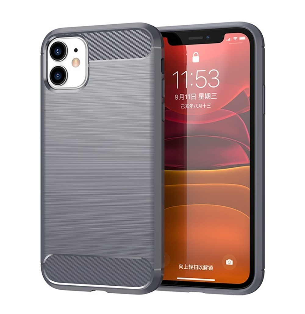 Чехол для iPhone 11 цвет Gray (серый), серия Carbon от Caseport