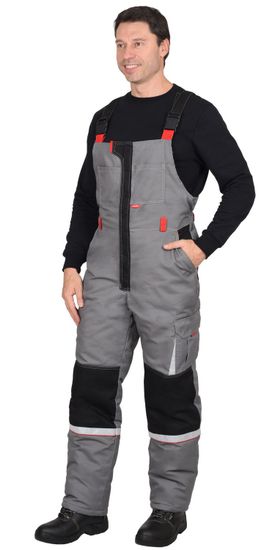 Костюм зимний "Сириус-Стан" полукомбинезон (серый/черный/красный)