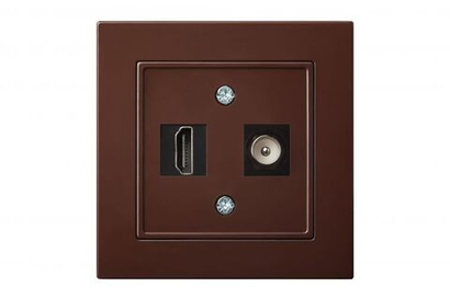 Розетка HDMI и TV для Передачи Данных Коричневая LIREGUS EPSILON