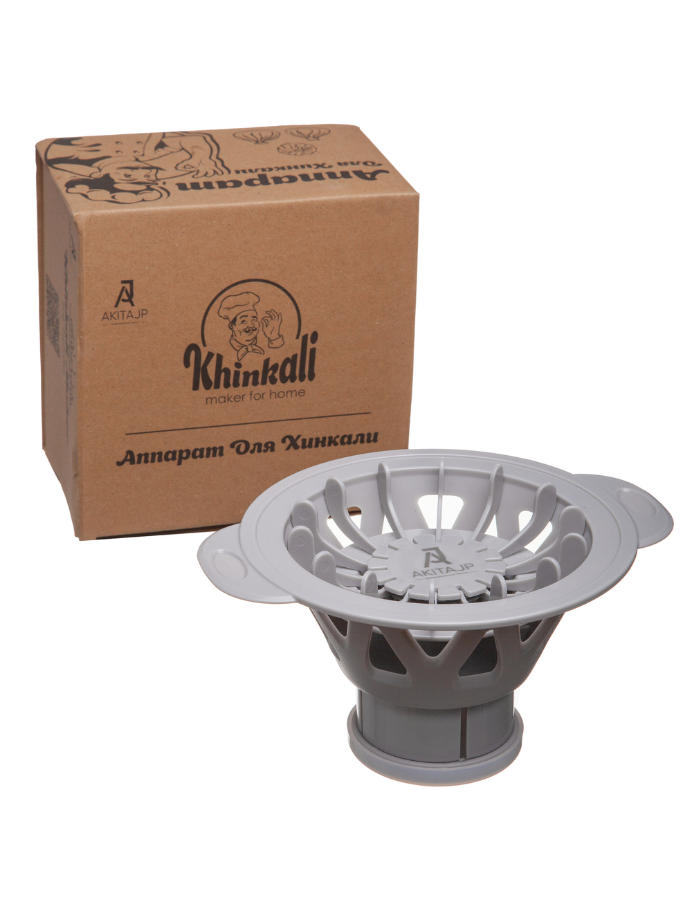 Хинкальница - аппарат для производства формы хинкали AKITAJP Khinkali Maker For Home, серый
