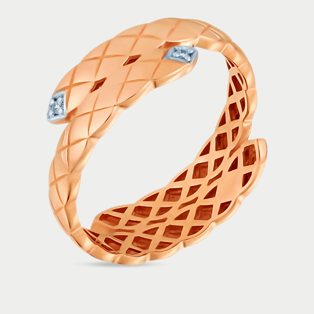 Женское кольцо из розового золота 585 пробы с фианитами (арт. 901151-1102)