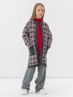 Кардиган серо-бело-красный для девочки арт. АТ922