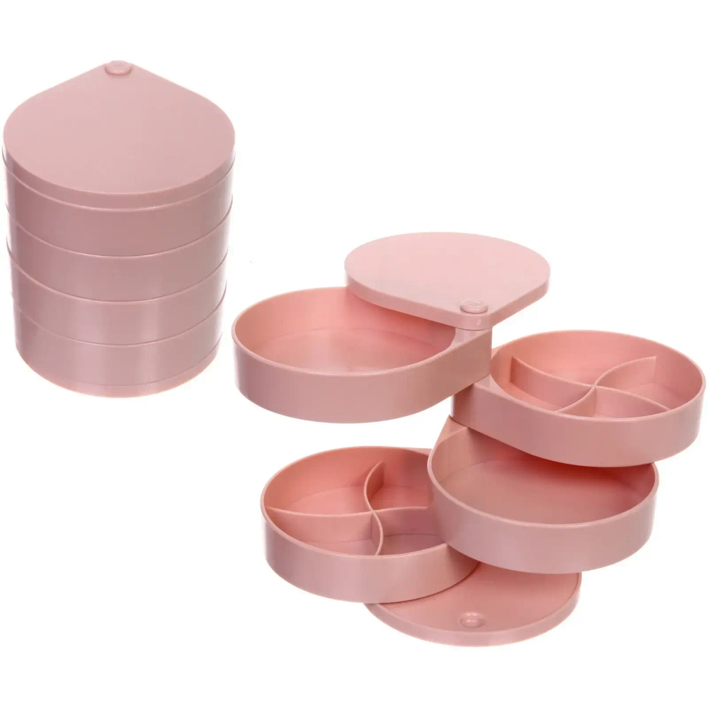 Органайзер для хранения «ФРАНКОТТА», цвет пудровый, четыре отделения, 12.5*11.5см (упаковка коробка)