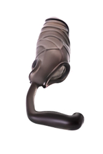 Дымчатая закрытая насадка с подхватом и анальным стимулятором (Цвет: дымчатый)