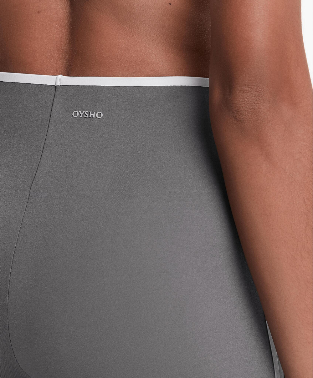 OYSHO Компрессионные шорты в стиле ретро с высокой талией 10 см, стальной серый