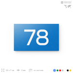 Табличка с номером 78 на дверь квартиры, для офиса, кабинета, аудитории, склада, голубая 120х70 мм, Айдентика Технолоджи