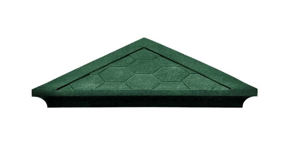 Полимерно-песчаный колпак на заборный столб, 2 × 2 кирпича, 535 × 535 × 43, «Гибкая черепица» (зеленый)