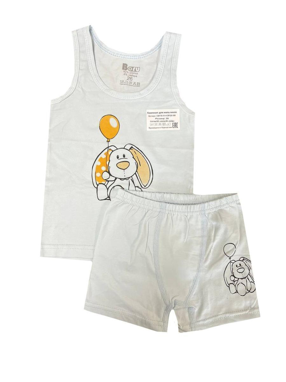Комплект майка+ боксеры CBF 18-311/20-189м р.34 гол.зайчик (Boru), 1 шт.