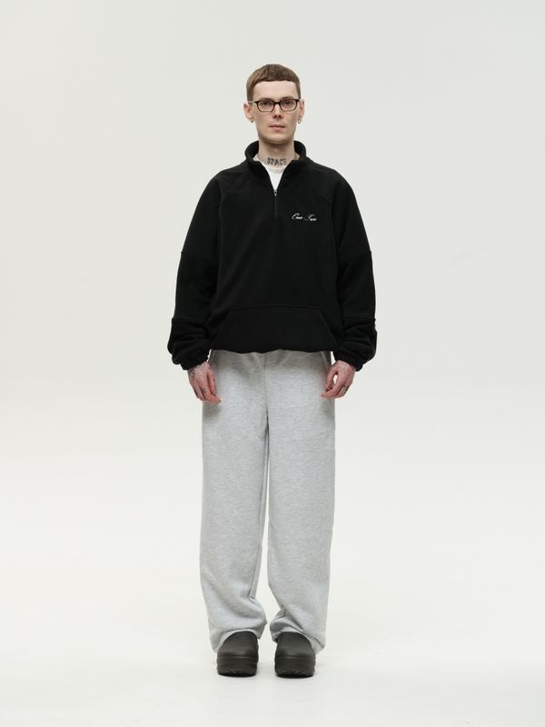 Толстовка Drawstring Half-Zipped черная - фото 3