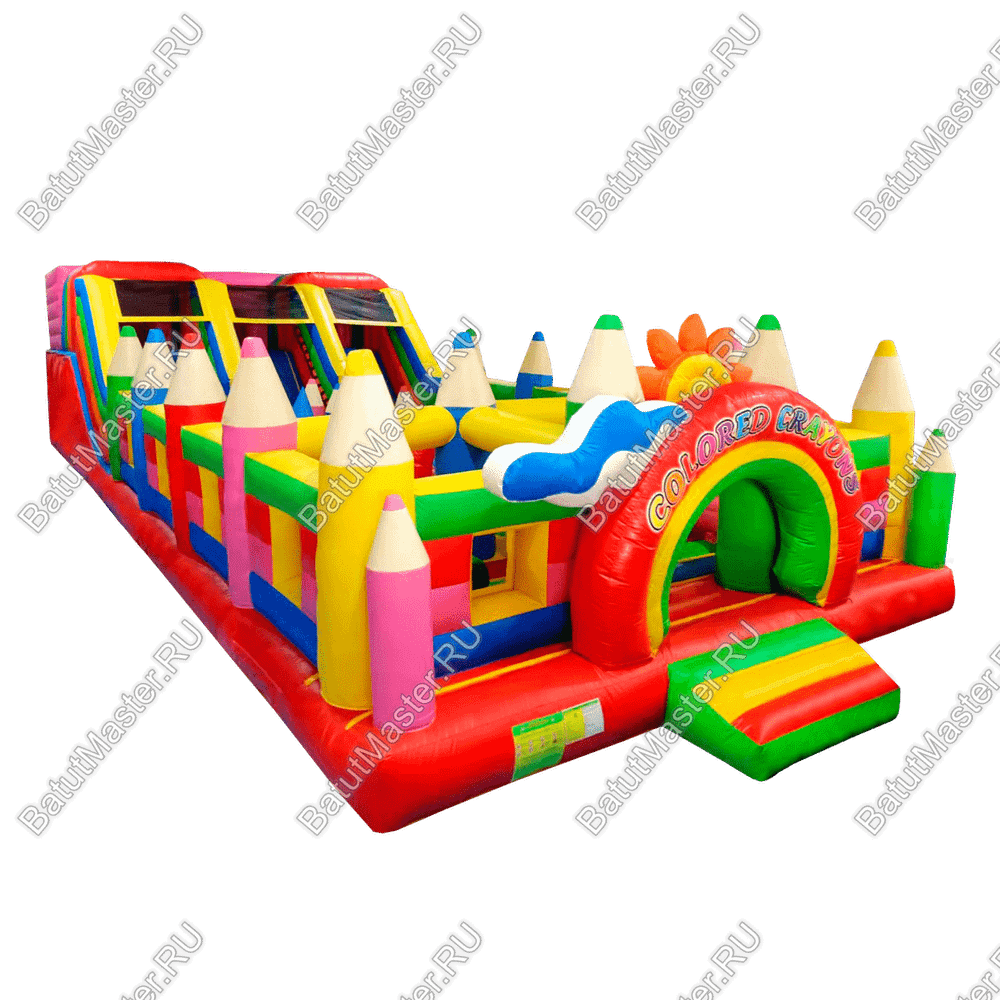 Надувная полоса препятствий "Коробка с карандашами"