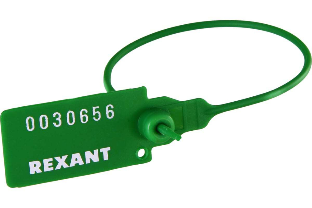 Номерная пломба для опечатывания REXANT пластиковая 220 мм зеленая 50 шт 07-6113