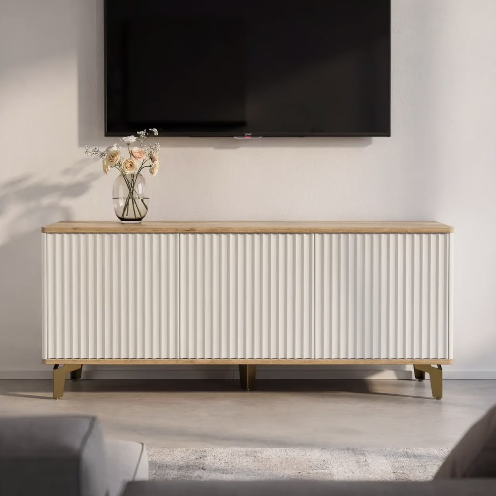 Тумба под телевизор на ножках ROYAL 5041 эко (Дуб Кантри-Золото)