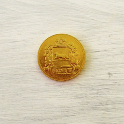 Монета Как будто герб Сургута малая  Латунь