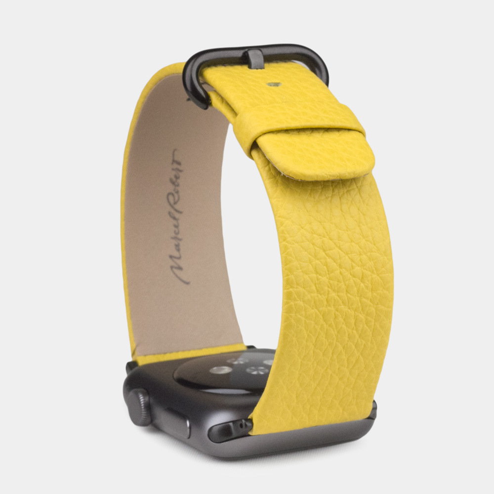 Ремешок для Apple Watch 40/41/42 mm из кожи теленка, желтого цвета