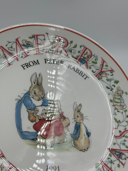 Тарелка Merry Christmas from Peter Rabbit Wedgwood 1991 год