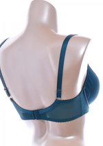 Изумрудный бюстгальтер на косточках plus size с декоративными бретелями (Размер: 105F) (Цвет: изумрудный)