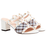 Valentino Rockstud Slide Slippers Women"s White