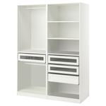 Гардероб PAX IKEA (комбинация) с 4 ящиками 150x58x201 см (белый) 150*58*201 см, Белый   Фиеста