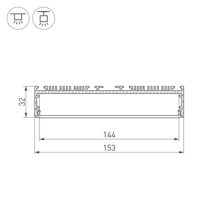 Профиль Arlight ARH-Power-W150-2000 Anod 036368